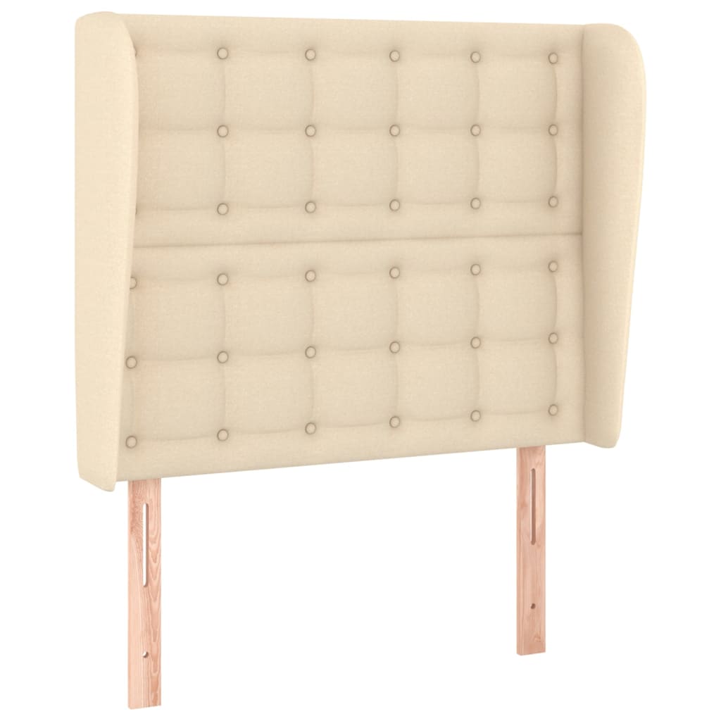 Uzglavlje s ušima krem 103x23x118/128 cm od tkanine