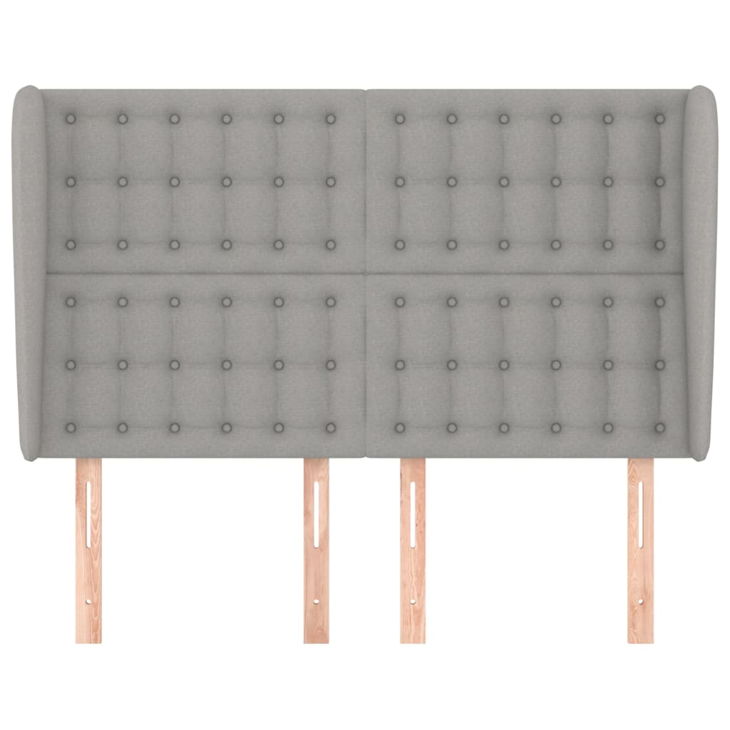 Uzglavlje s ušima svjetlosivo 147x23x118/128 cm od tkanine