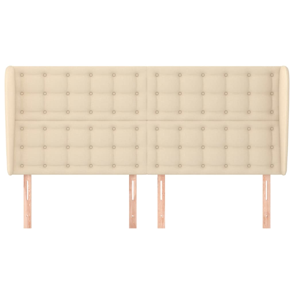 Uzglavlje s ušima krem 163x23x118/128 cm od tkanine