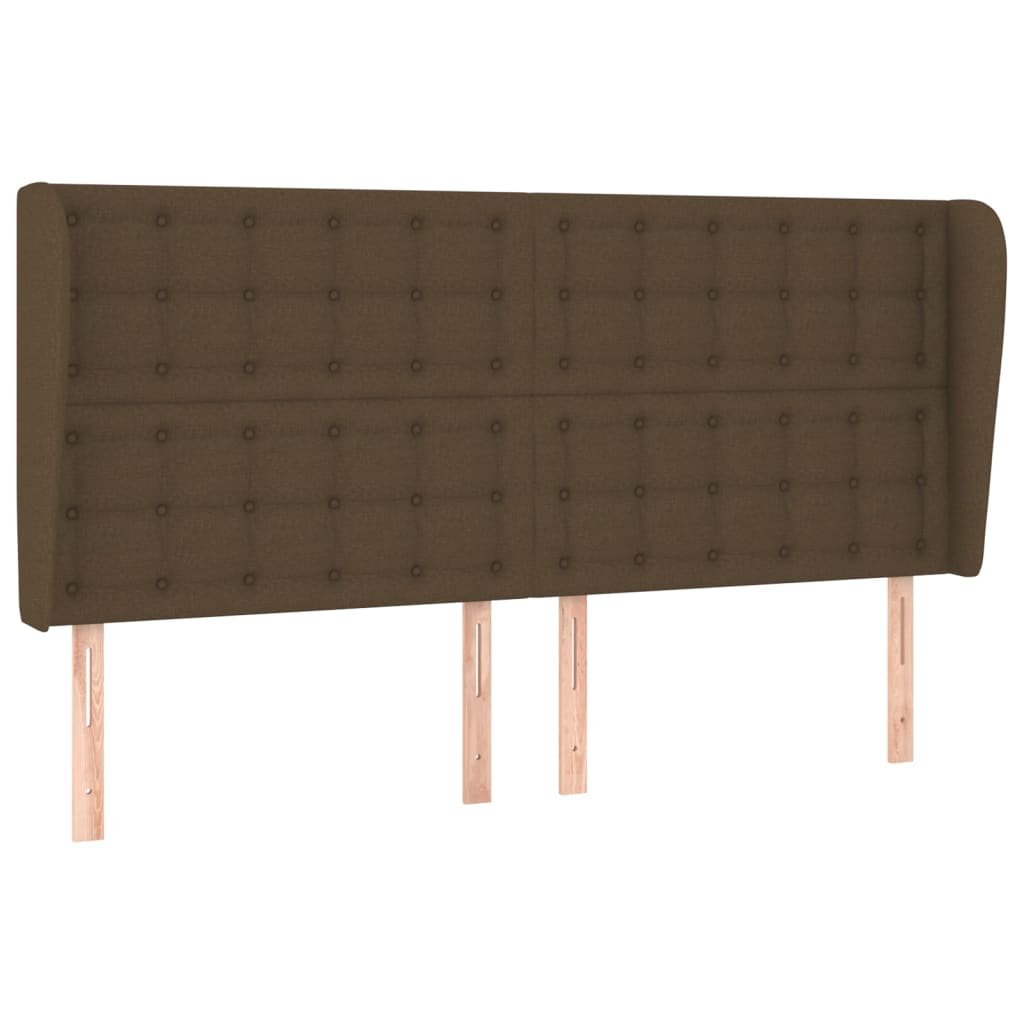 Uzglavlje s ušima tamnosmeđe 203x23x118/128 cm od tkanine