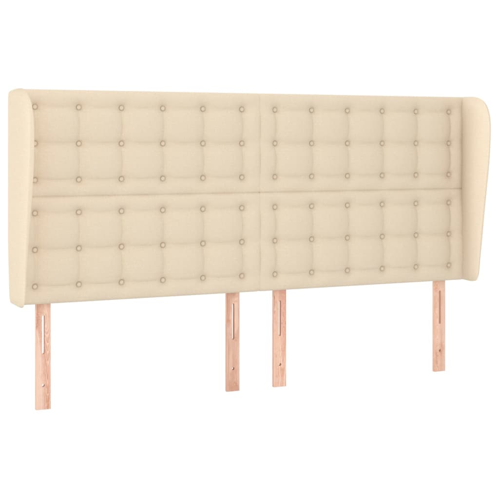 Uzglavlje s ušima krem 203x23x118/128 cm od tkanine