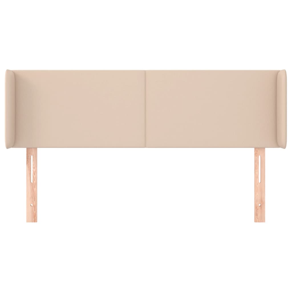 Uzglavlje s ušima boja cappuccina 147x16x78/88 cm umjetna koža
