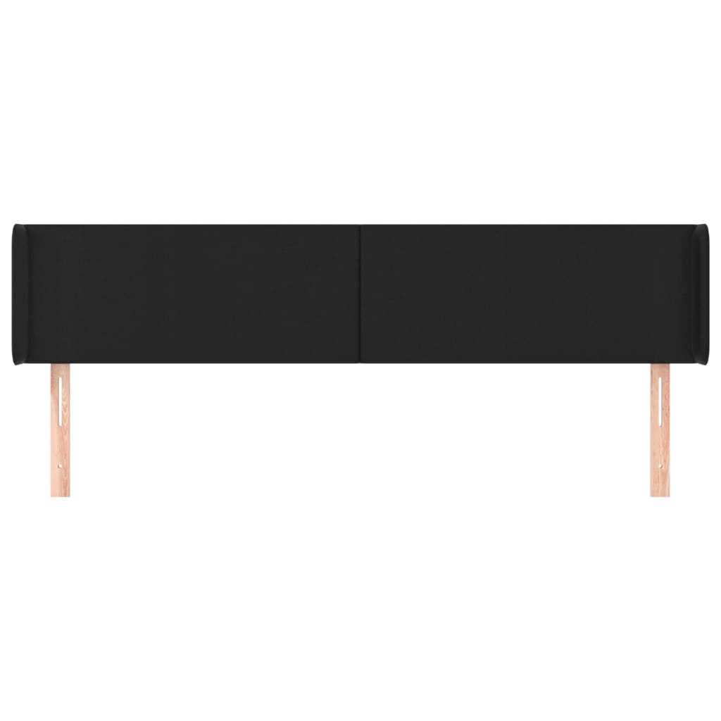 Uzglavlje s ušima crno 183x16x78/88 cm umjetna koža