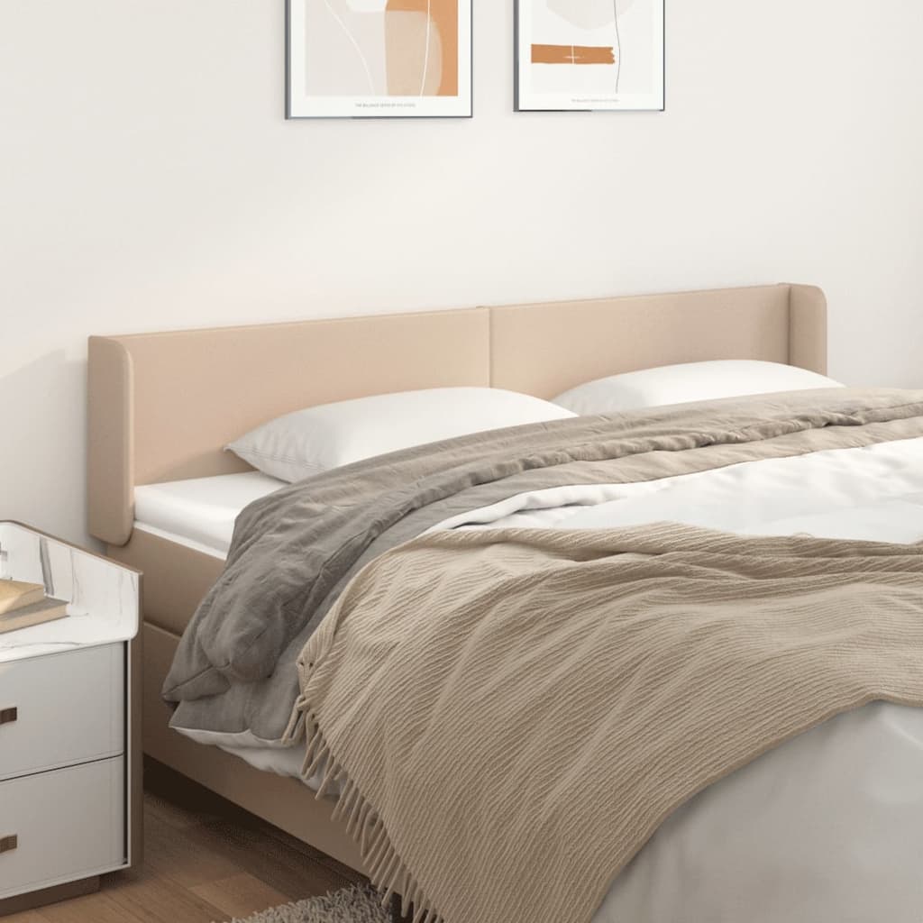 Uzglavlje s ušima boja cappuccina 183x16x78/88 cm umjetna koža