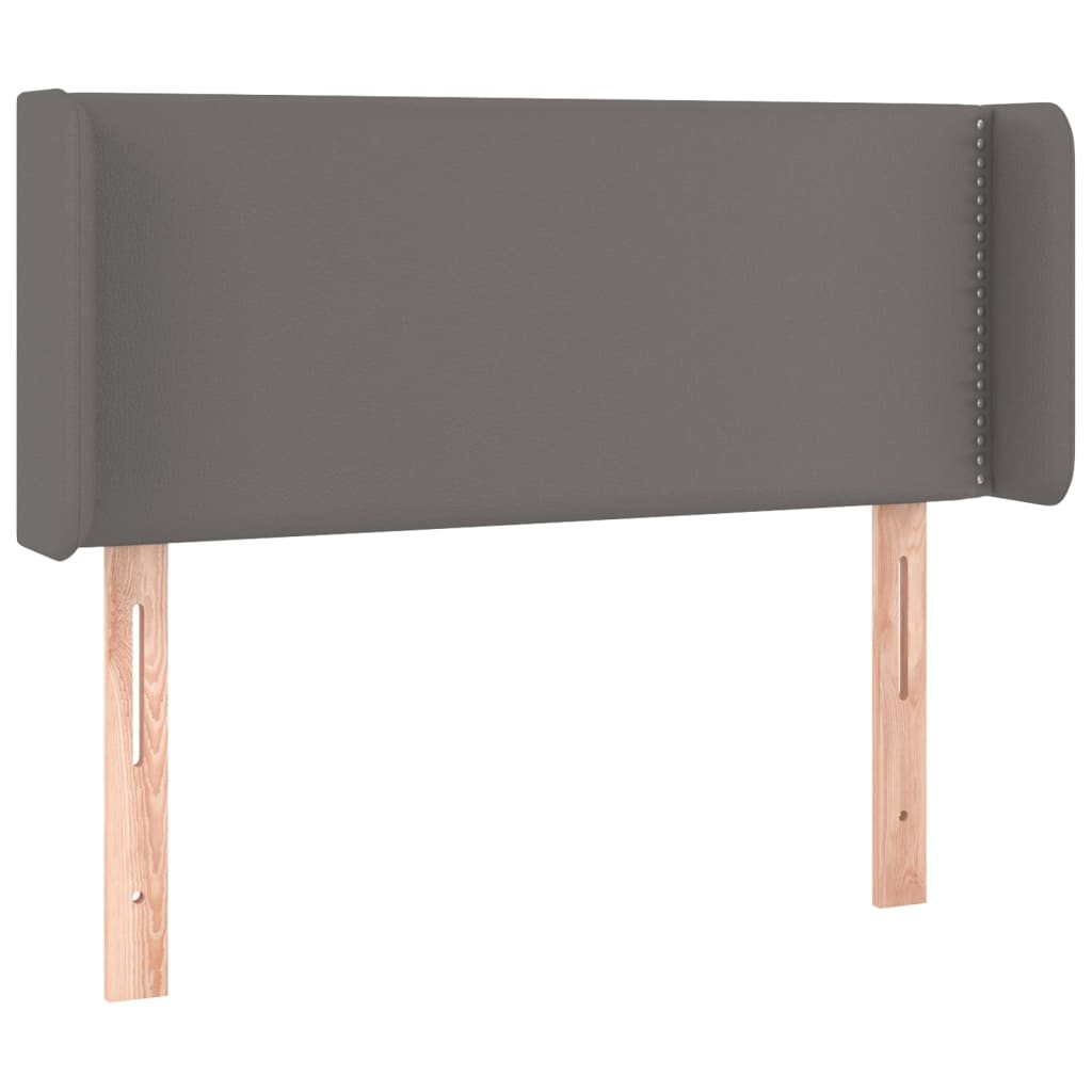 Uzglavlje s ušima sivo 83x16x78/88 cm od umjetne kože
