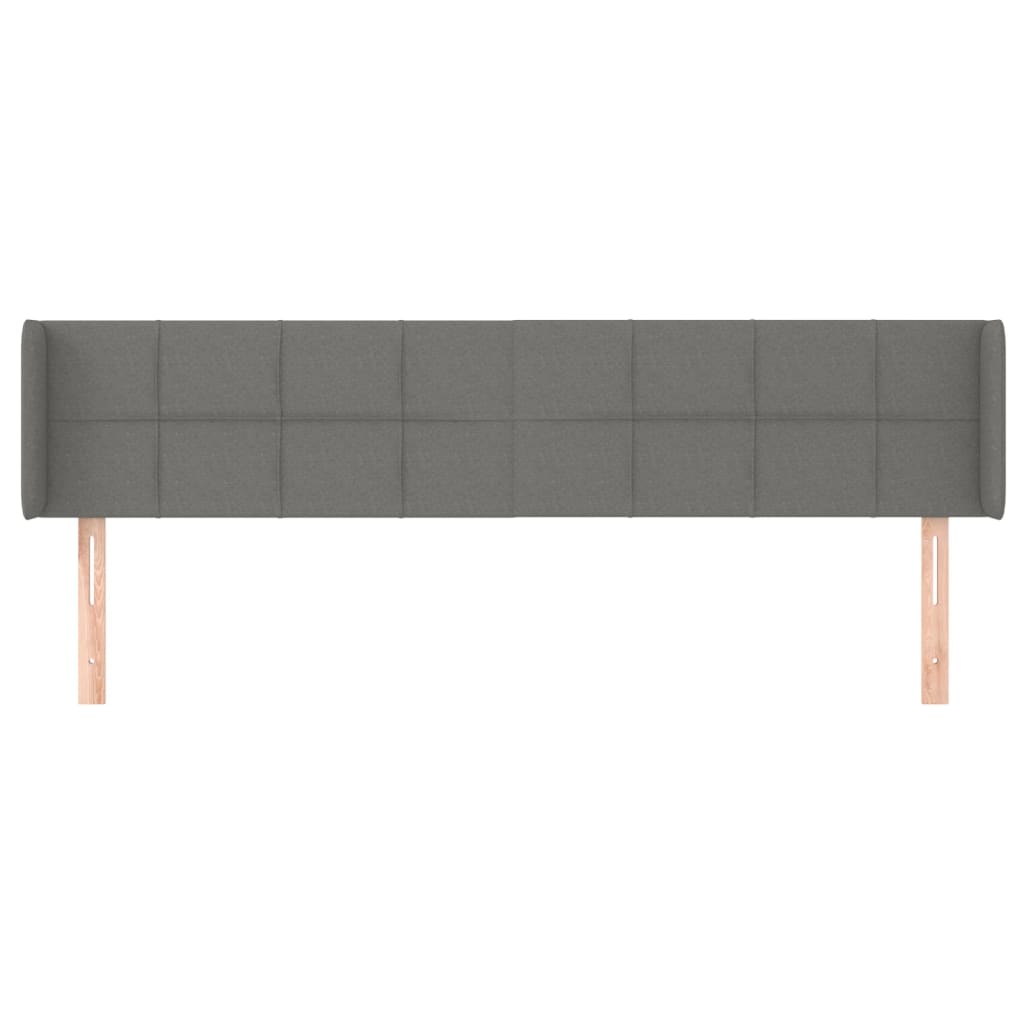 Uzglavlje s ušima tamnosivo 203x16x78/88 cm od tkanine