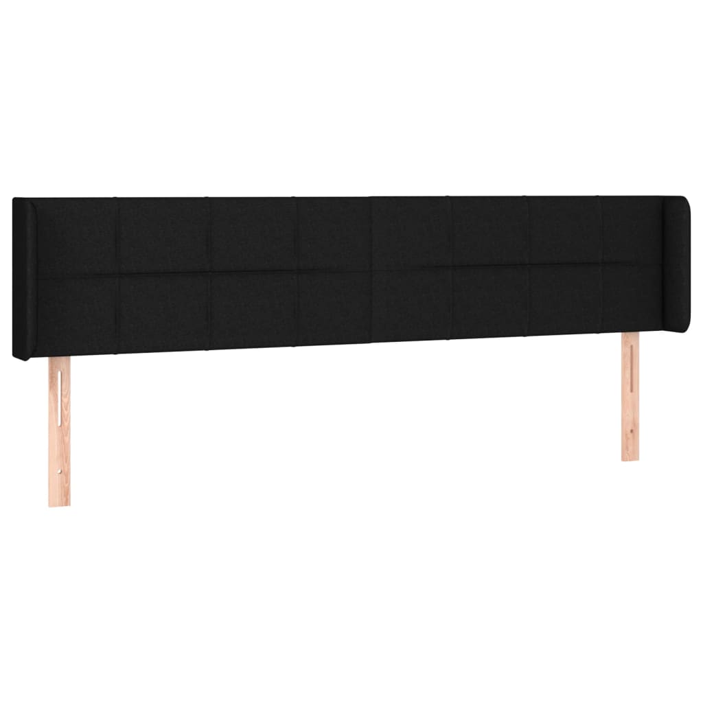 Uzglavlje s ušima crno 203x16x78/88 cm od tkanine