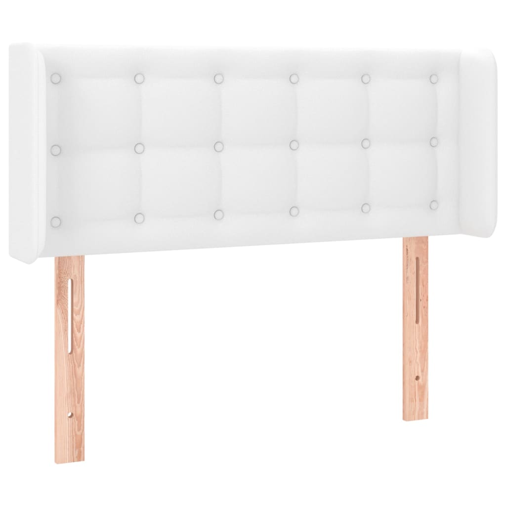 Uzglavlje s ušima bijelo 83x16x78/88 cm od umjetne kože