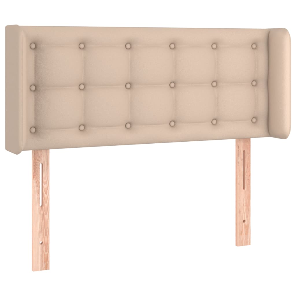 Uzglavlje s ušima boja cappuccina 93x16x78/88 cm umjetna koža
