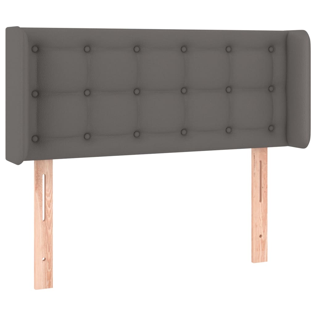 Uzglavlje s ušima sivo 103x16x78/88 cm od umjetne kože