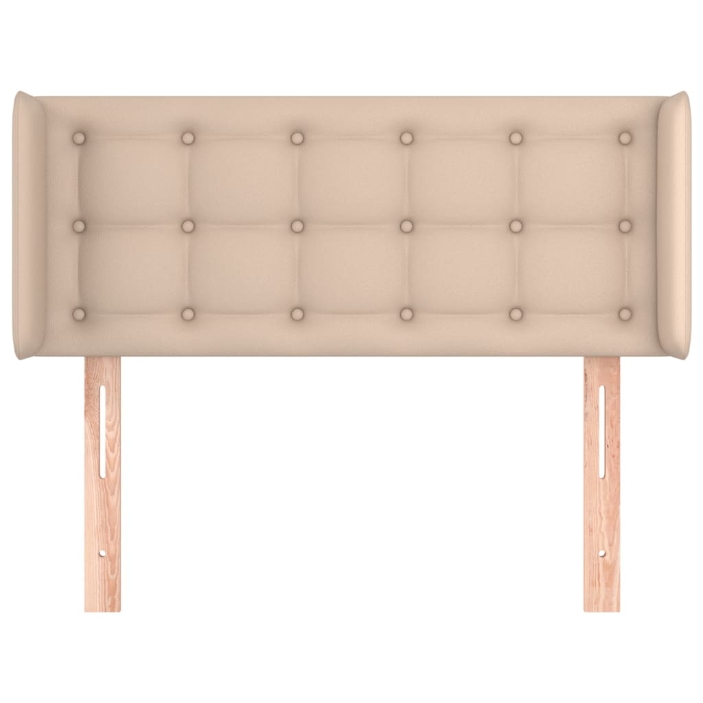 Uzglavlje s ušima boja cappuccina 103x16x78/88 cm umjetna koža