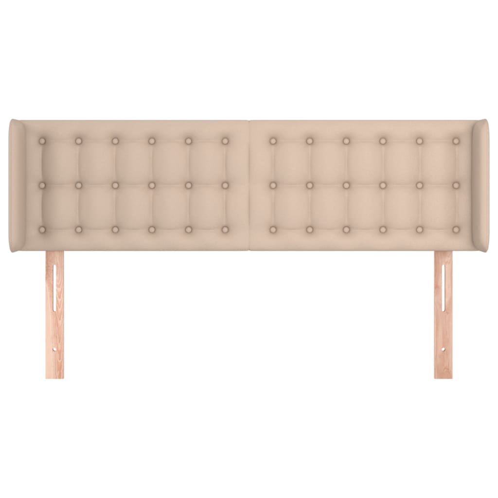 Uzglavlje s ušima boja cappuccina 147x16x78/88 cm umjetna koža