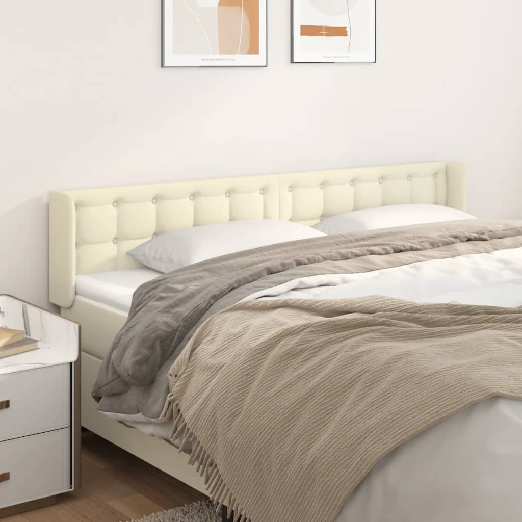 Uzglavlje s ušima krem 163x16x78/88 cm od od umjetne kože