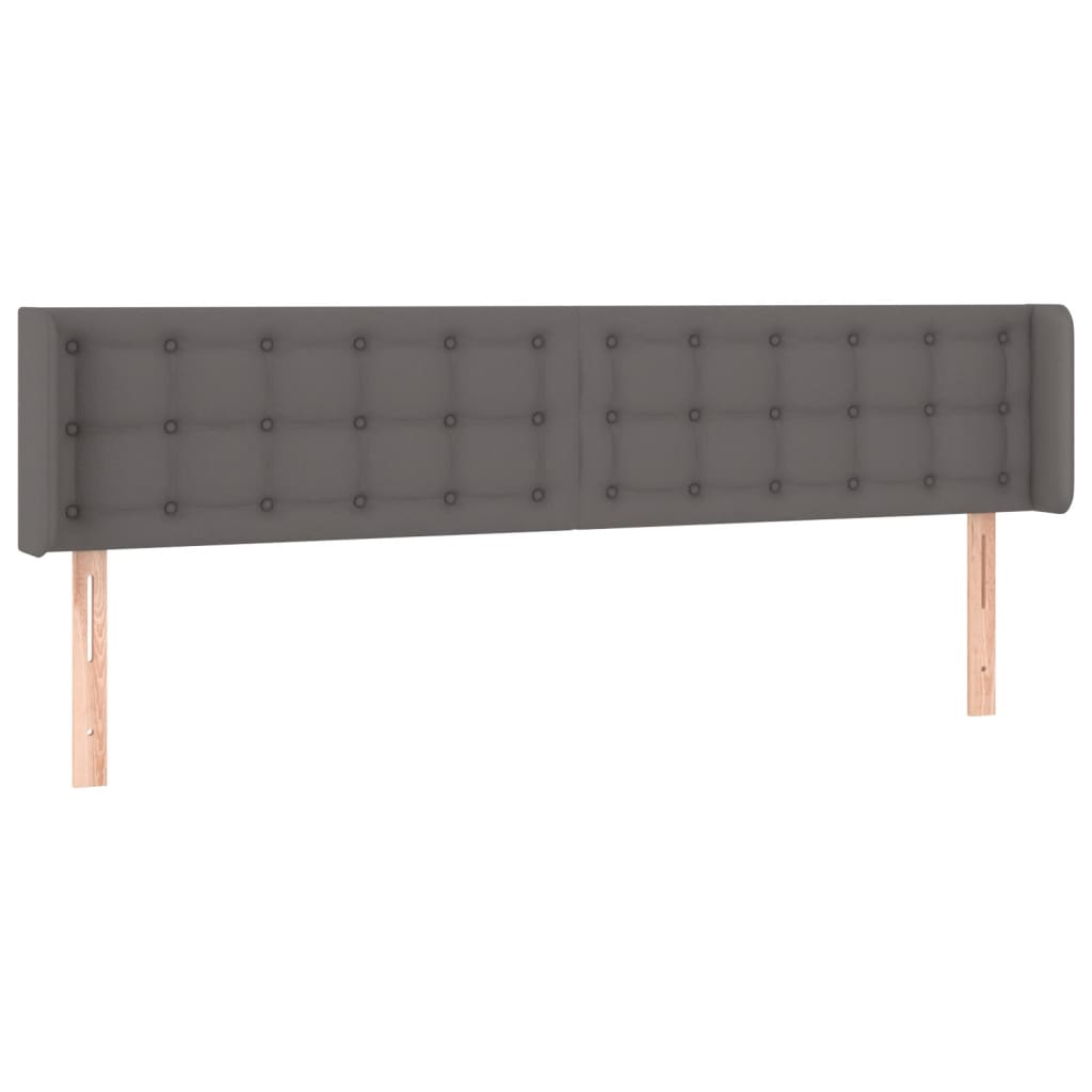 Uzglavlje s ušima sivo 203x16x78/88 cm od umjetne kože