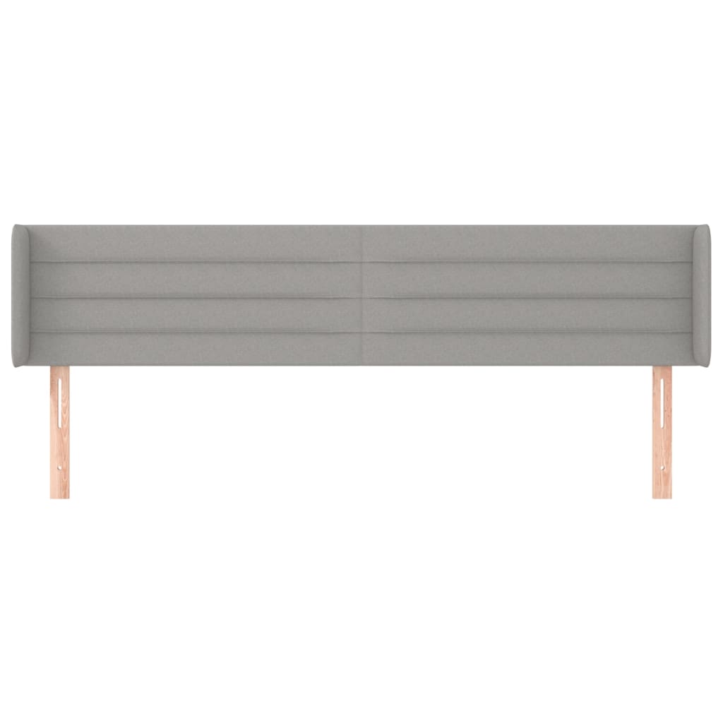 Uzglavlje s ušima svjetlosivo 203x16x78/88 cm od tkanine