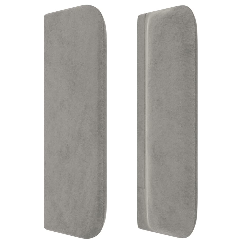 Uzglavlje s ušima svjetlosivo 163x16x78/88 cm baršunasto