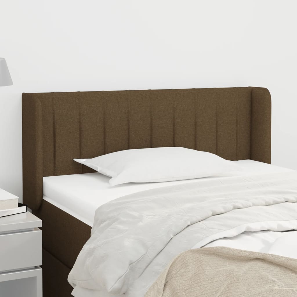 Uzglavlje s ušima tamnosmeđe 83x16x78/88 cm od tkanine