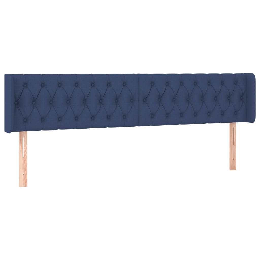 Uzglavlje s ušima plavo 203x16x78/88 cm od tkanine