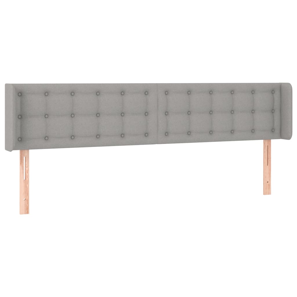 Uzglavlje s ušima svjetlosivo 203x16x78/88 cm od tkanine