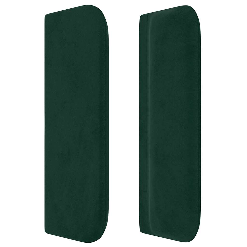 Uzglavlje s ušima tamnozeleno 83x16x78/88 cm baršunasto