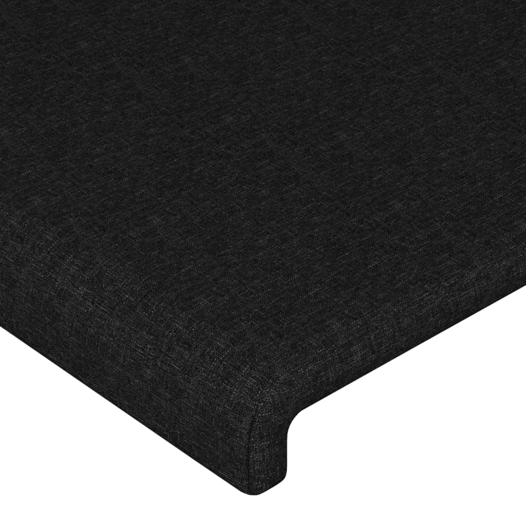 Uzglavlje s ušima crno 83x16x118/128 cm od tkanine