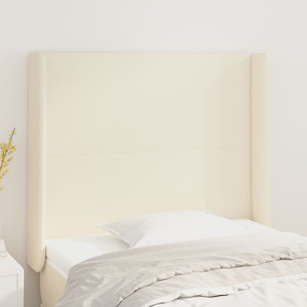 Uzglavlje s ušima krem 93x16x118/128 cm od umjetne kože