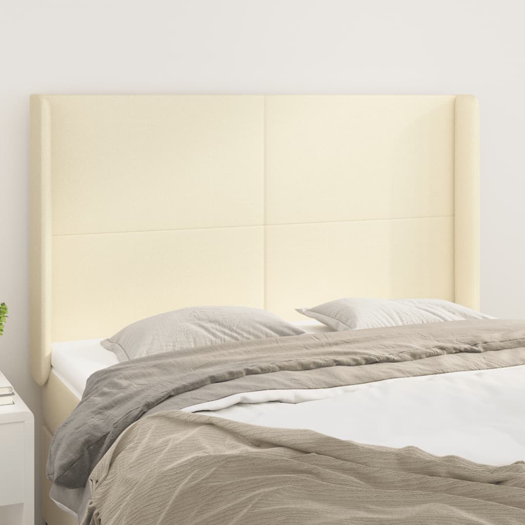 Uzglavlje s ušima krem 147x16x118/128 cm od umjetne kože