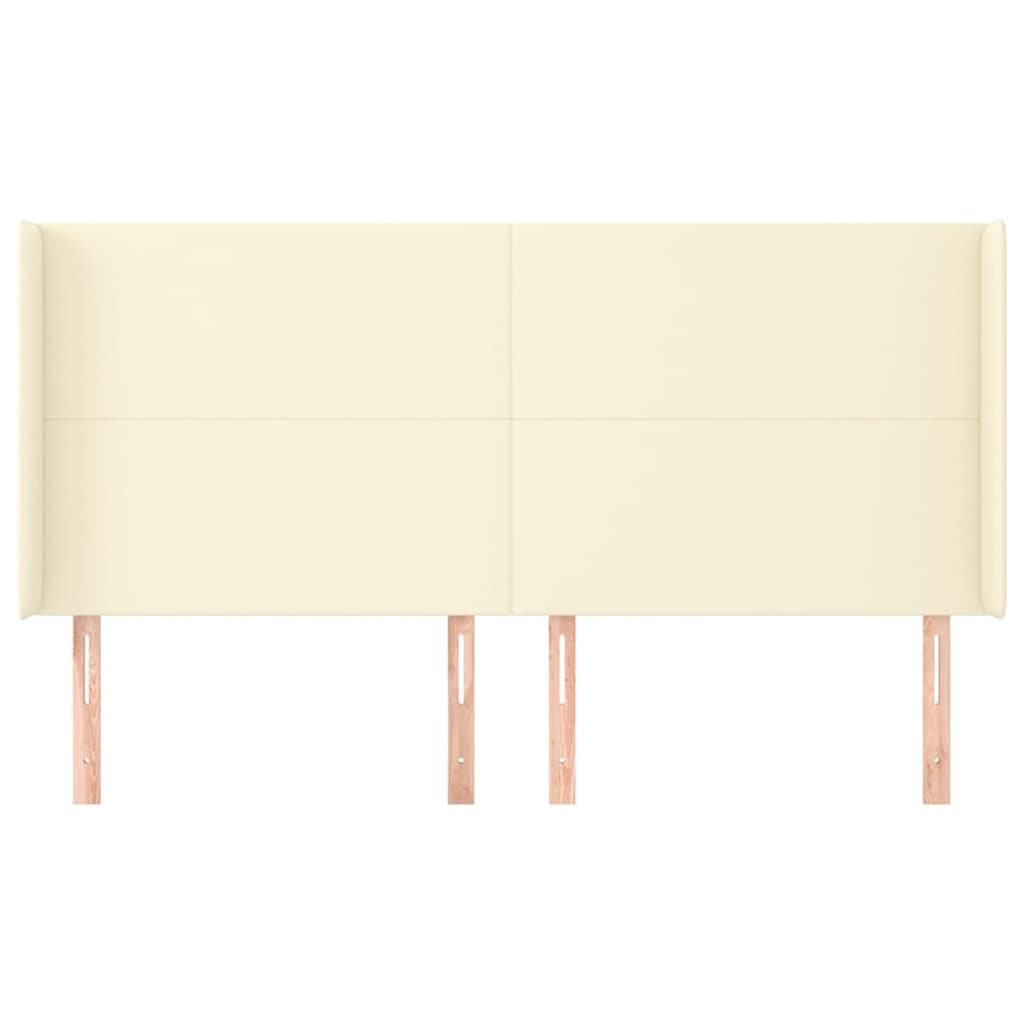 Uzglavlje s ušima krem 183x16x118/128 cm od umjetne kože