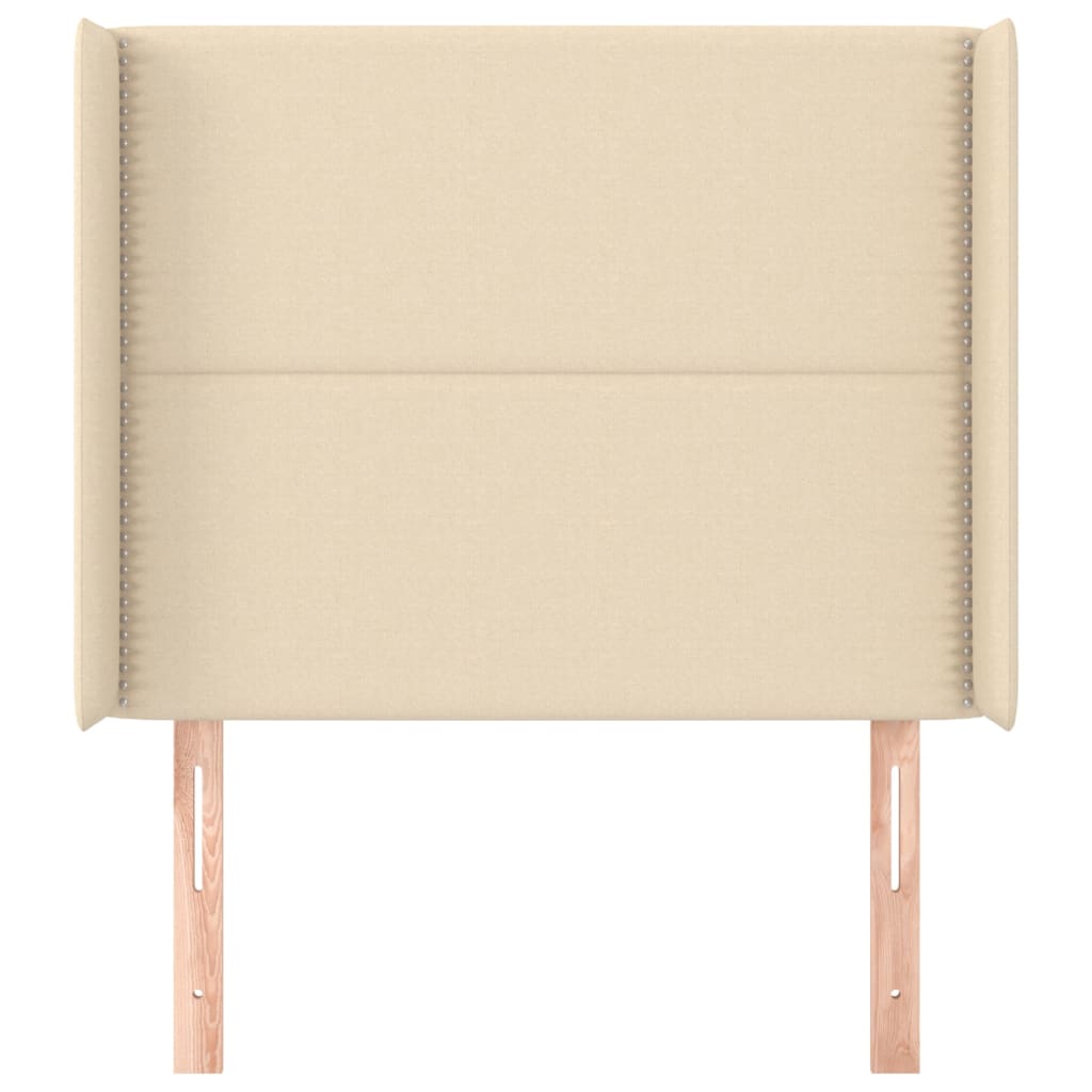 Uzglavlje s ušima krem 93x16x118/128 cm od tkanine