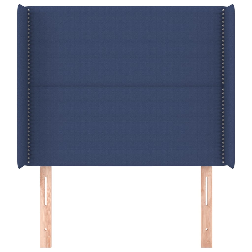Uzglavlje s ušima plavo 93x16x118/128 cm od tkanine
