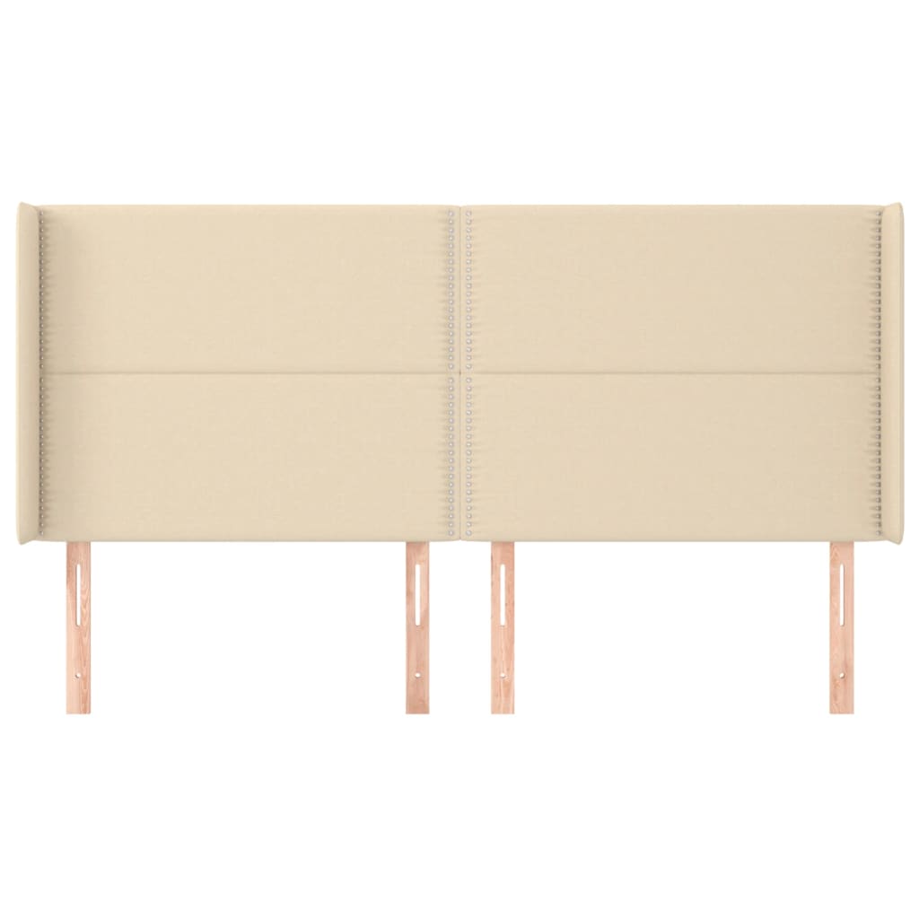 Uzglavlje s ušima krem 183x16x118/128 cm od tkanine