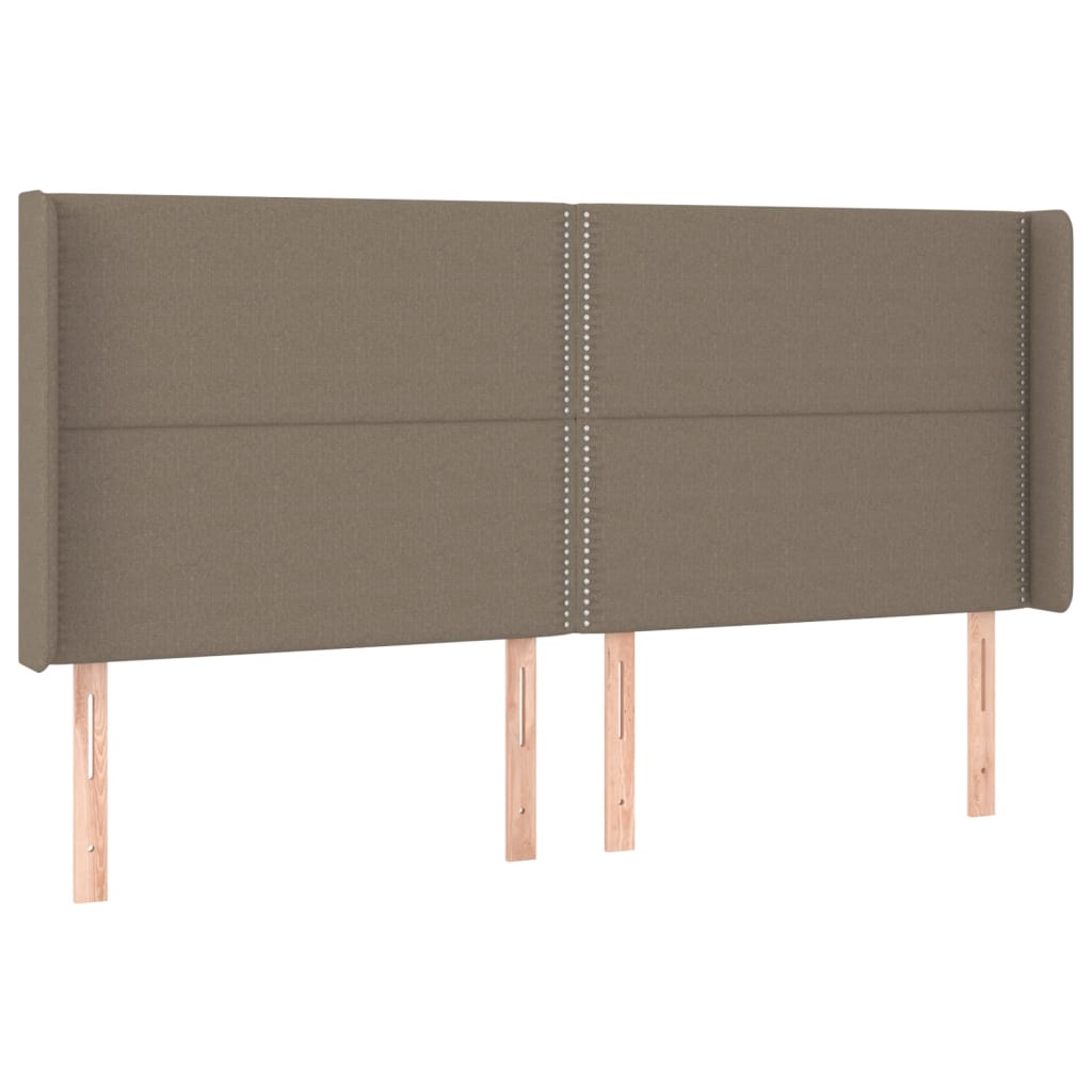Uzglavlje s ušima smeđesivo 203x16x118/128 cm od tkanine