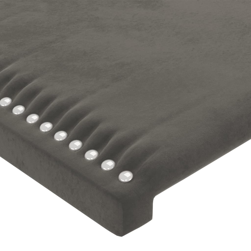 Uzglavlje s ušima tamnosivo 103x16x118/128 cm baršunasto