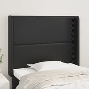 Uzglavlje s ušima crno 103x16x118/128 cm od umjetne kože