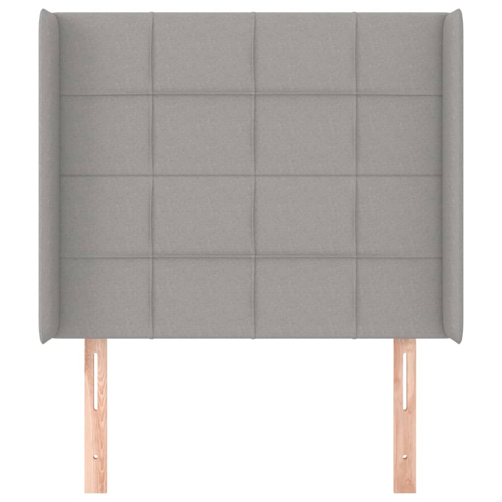 Uzglavlje s ušima svjetlosivo 83x16x118/128 cm od tkanine