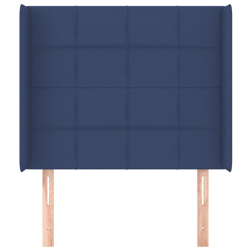 Uzglavlje s ušima plavo 93x16x118/128 cm od tkanine