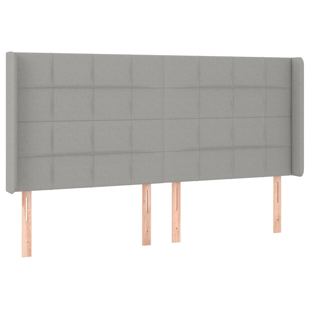 Uzglavlje s ušima svjetlosivo 163x16x118/128 cm od tkanine