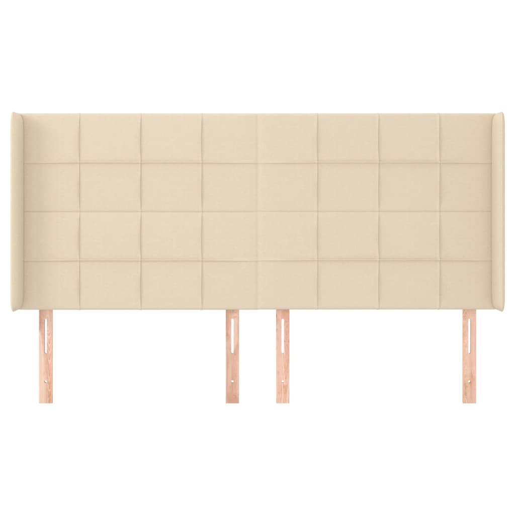 Uzglavlje s ušima krem 183x16x118/128 cm od tkanine