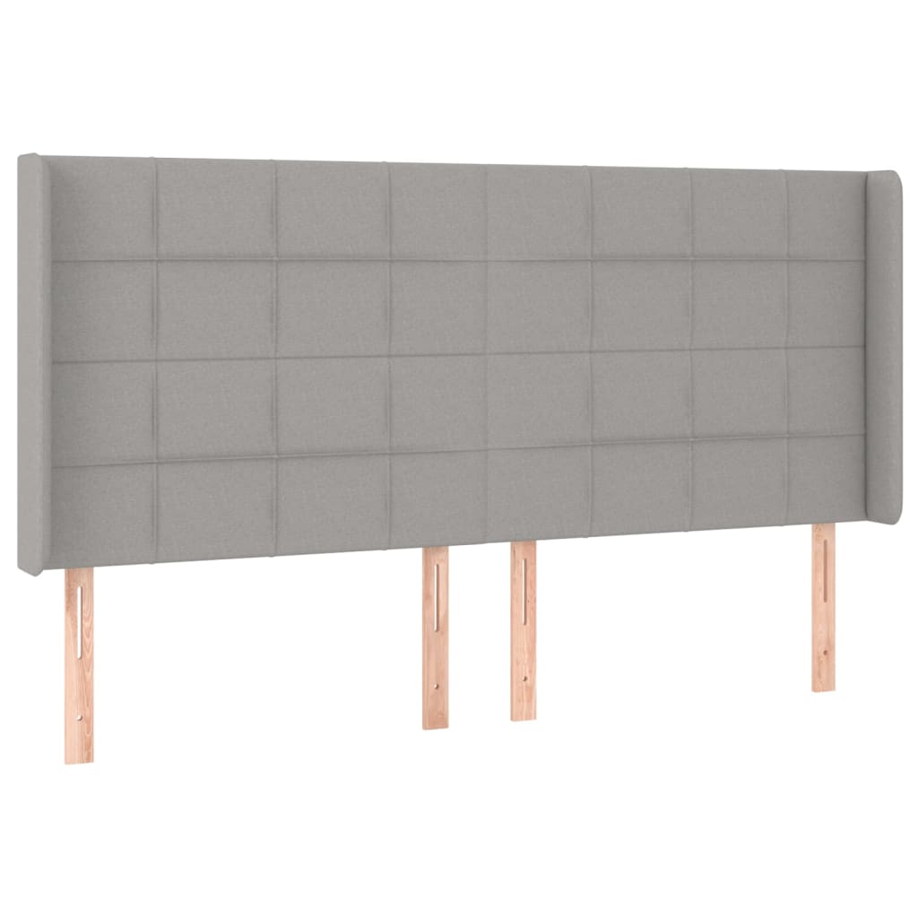 Uzglavlje s ušima svjetlosivo 203x16x118/128 cm od tkanine