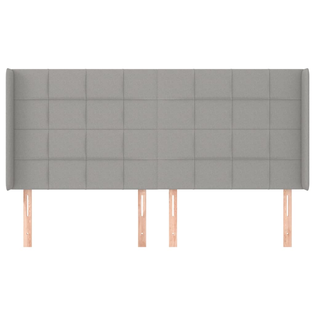 Uzglavlje s ušima svjetlosivo 203x16x118/128 cm od tkanine