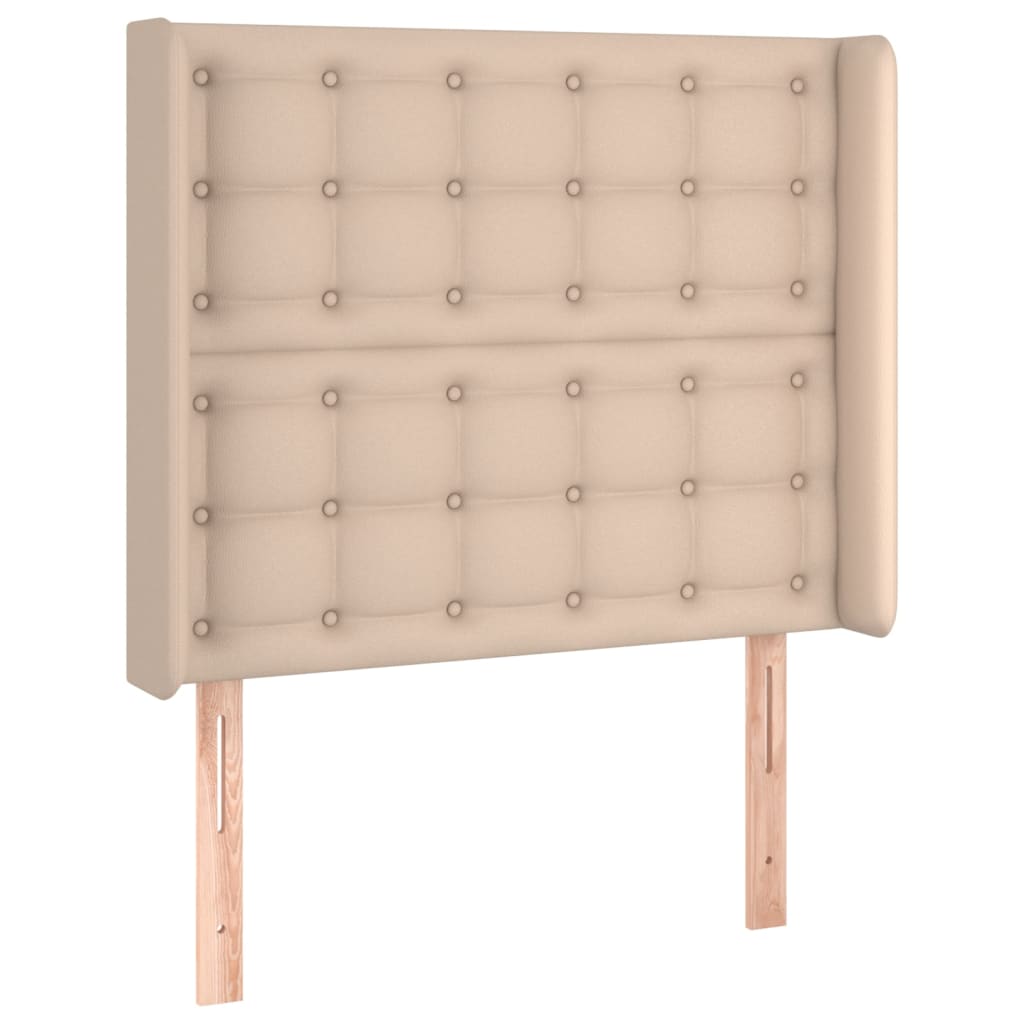 Uzglavlje s ušima boja cappuccina 83x16x118/128 cm umjetna koža
