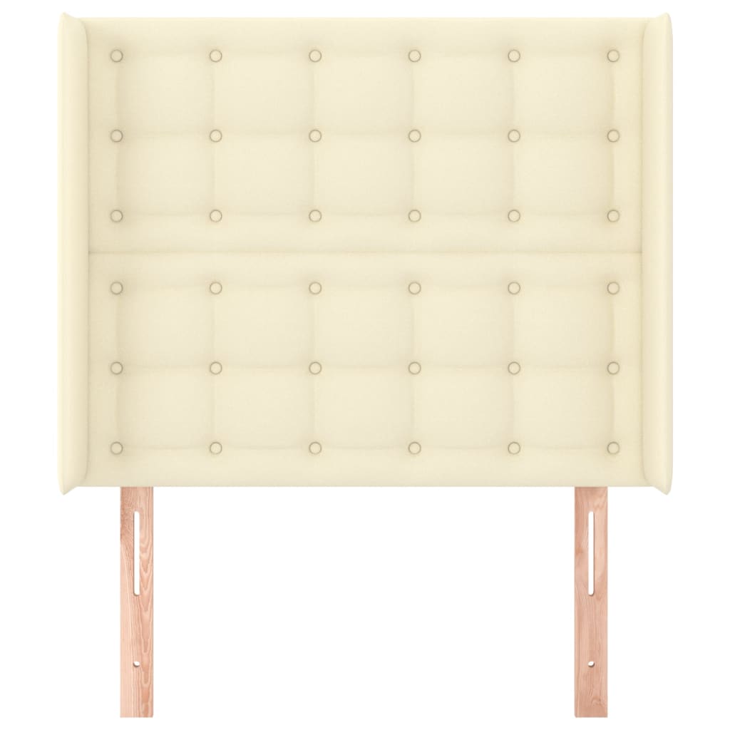 Uzglavlje s ušima krem 93x16x118/128 cm od umjetne kože