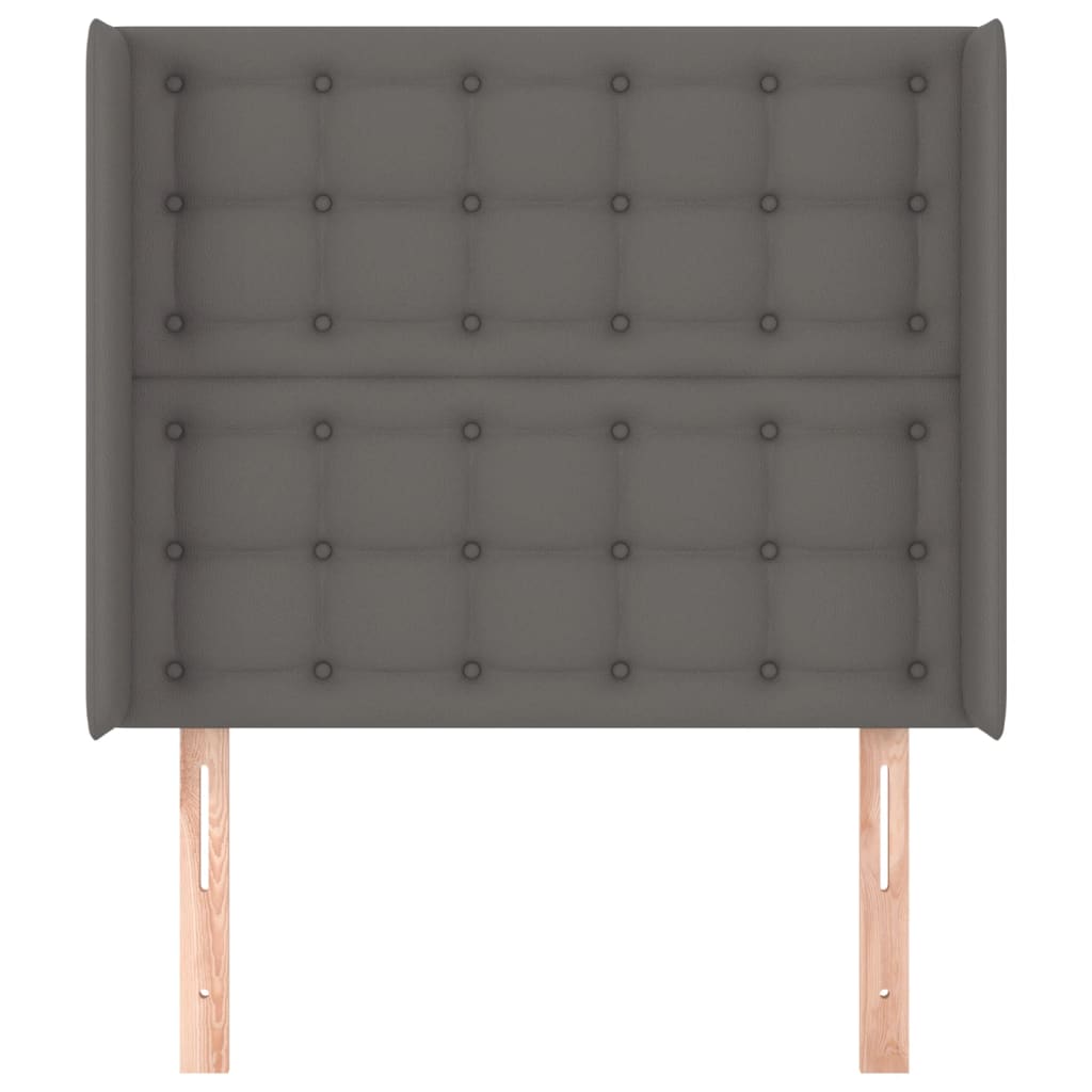 Uzglavlje s ušima sivo 93x16x118/128 cm od umjetne kože