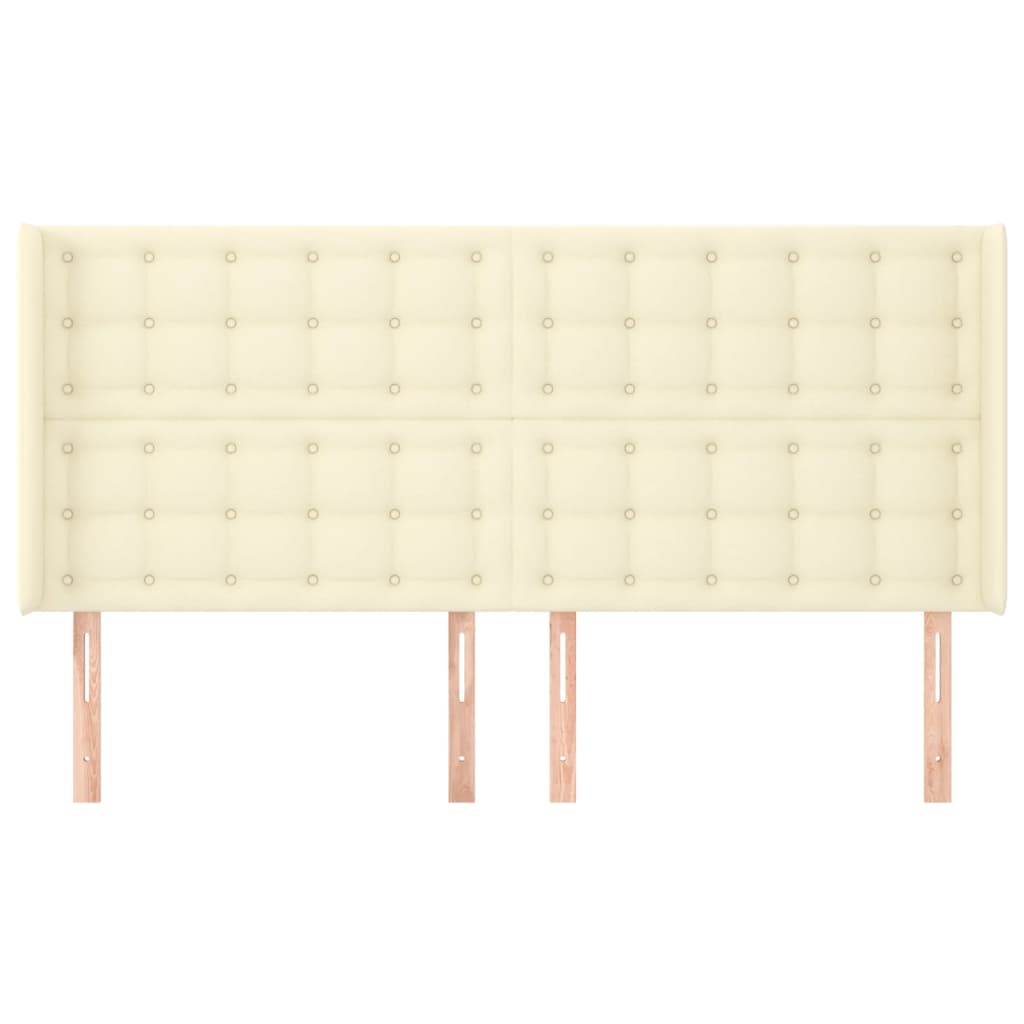 Uzglavlje s ušima krem 183x16x118/128 cm od umjetne kože