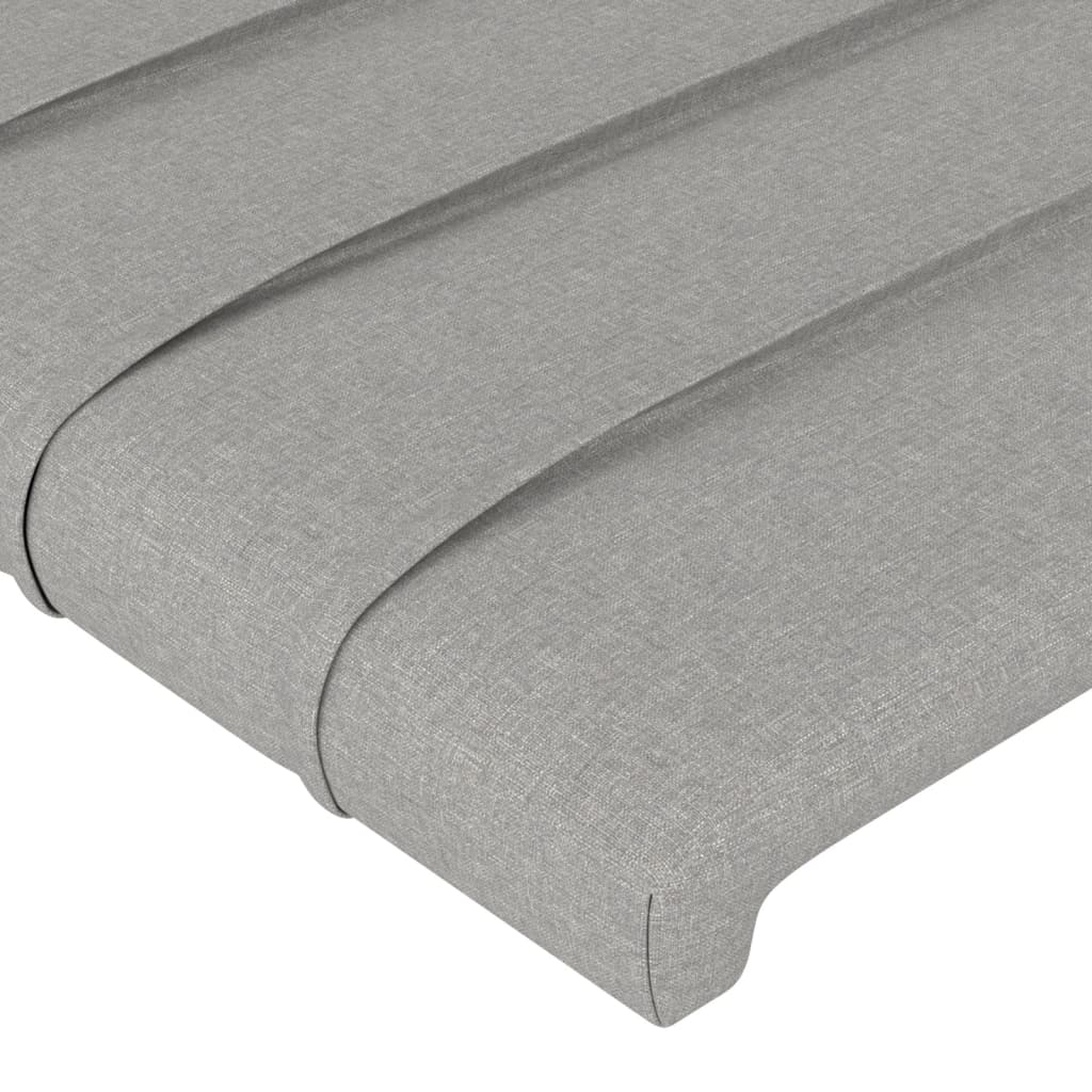 Uzglavlje s ušima svjetlosivo 83x16x118/128 cm od tkanine