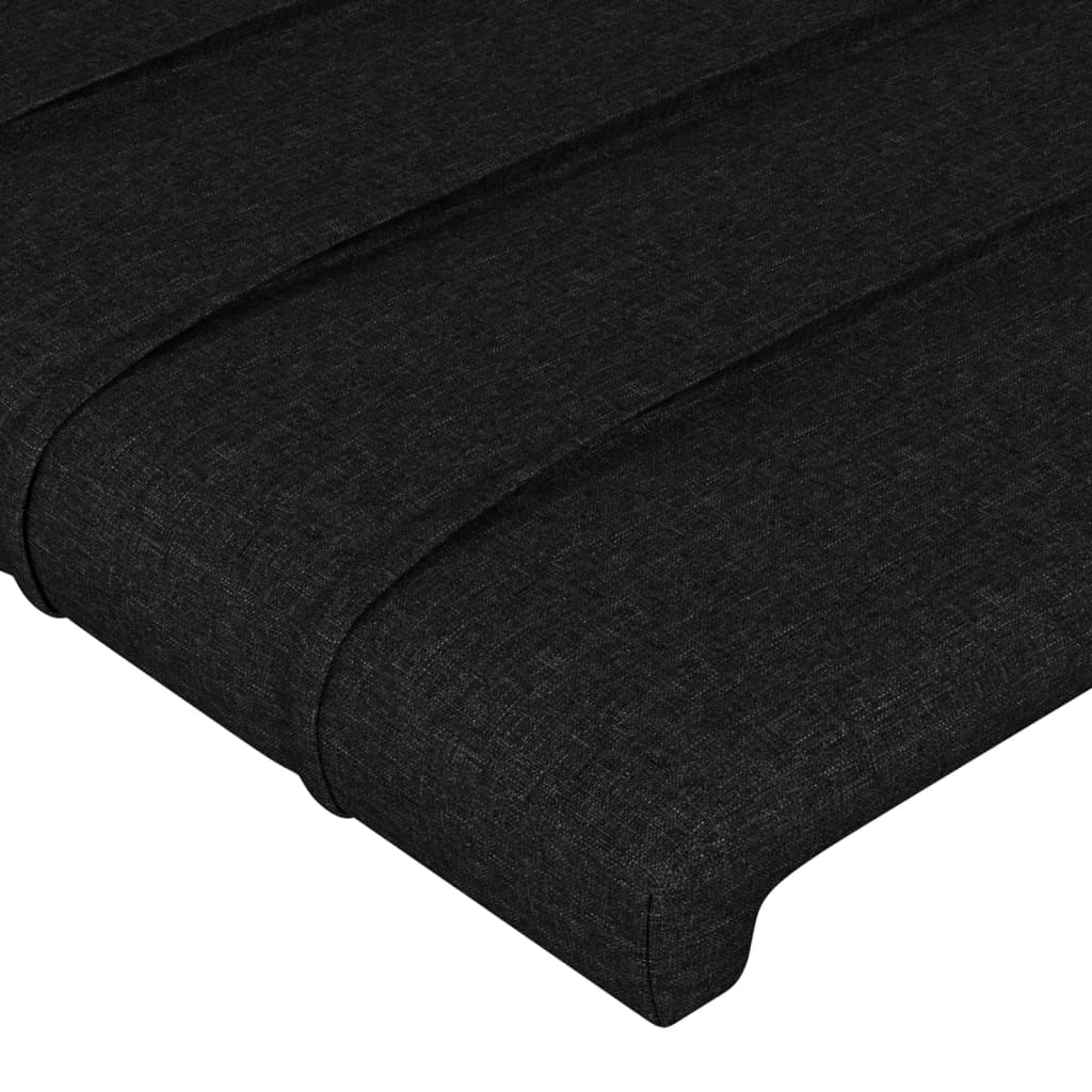 Uzglavlje s ušima crno 83x16x118/128 cm od tkanine