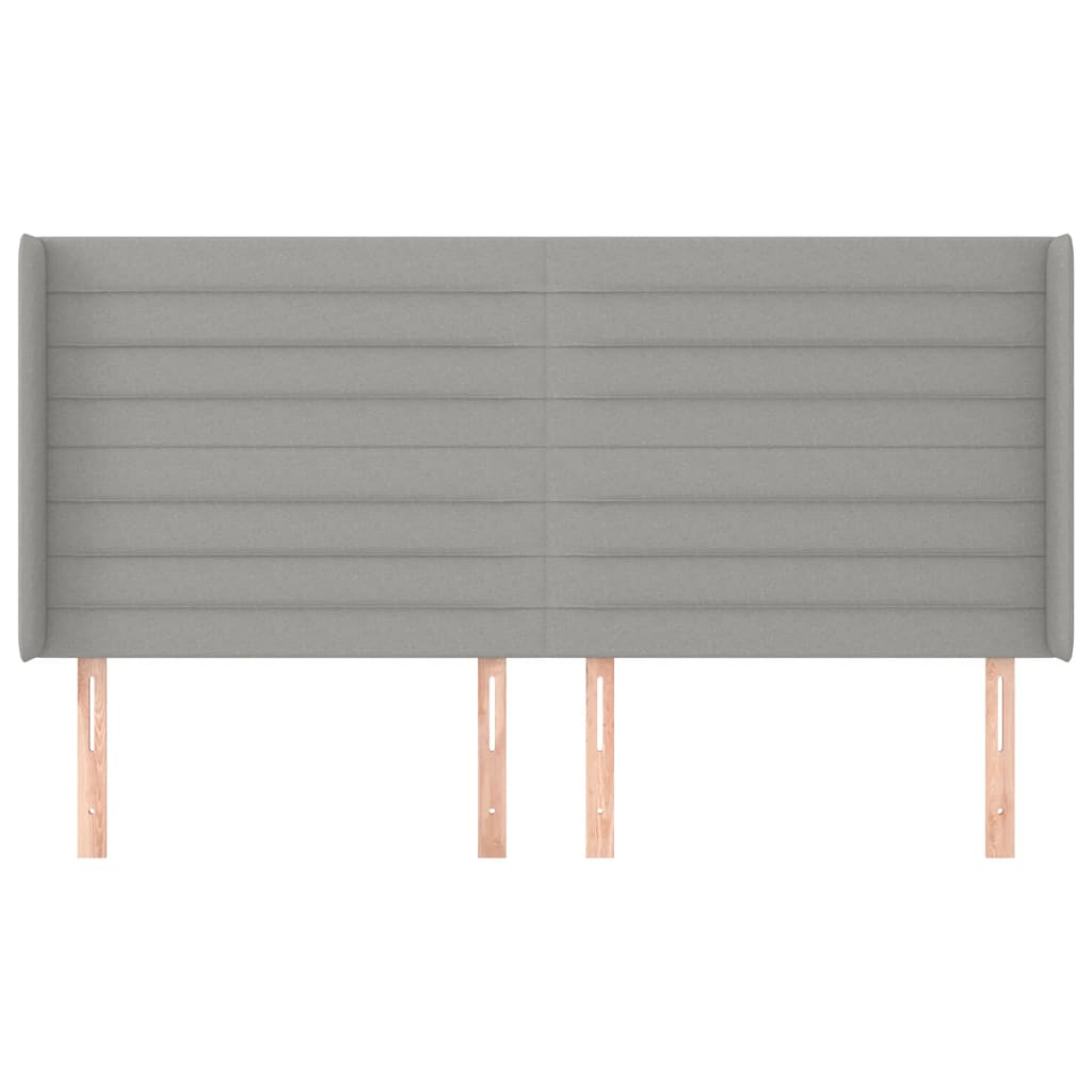 Uzglavlje s ušima svjetlosivo 203x16x118/128 cm od tkanine