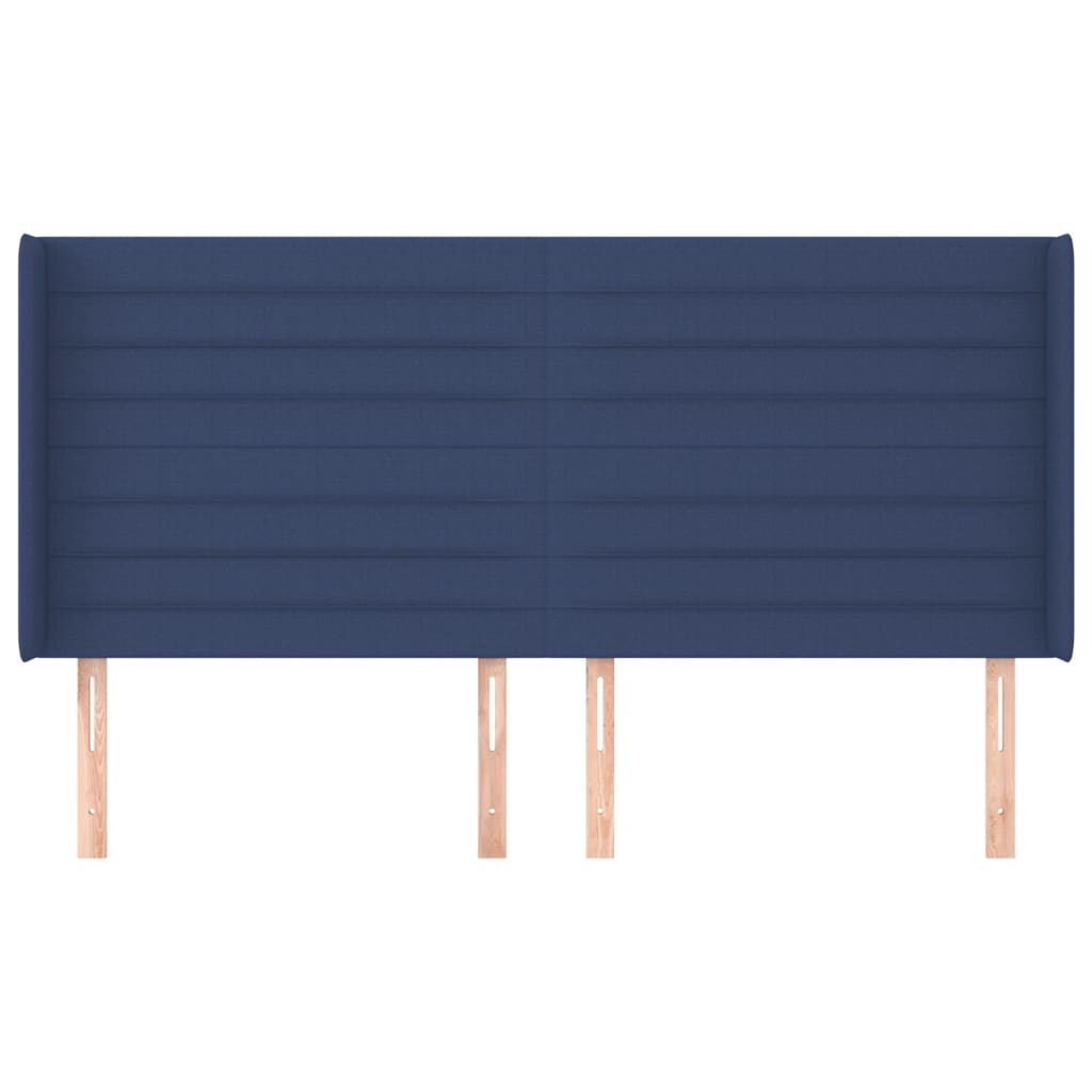 Uzglavlje s ušima plavo 203x16x118/128 cm od tkanine