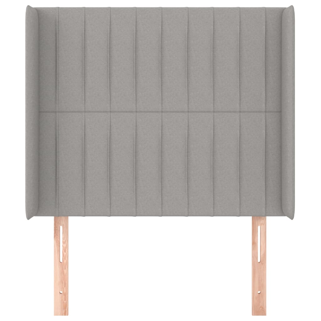 Uzglavlje s ušima svjetlosivo 93x16x118/128 cm od tkanine