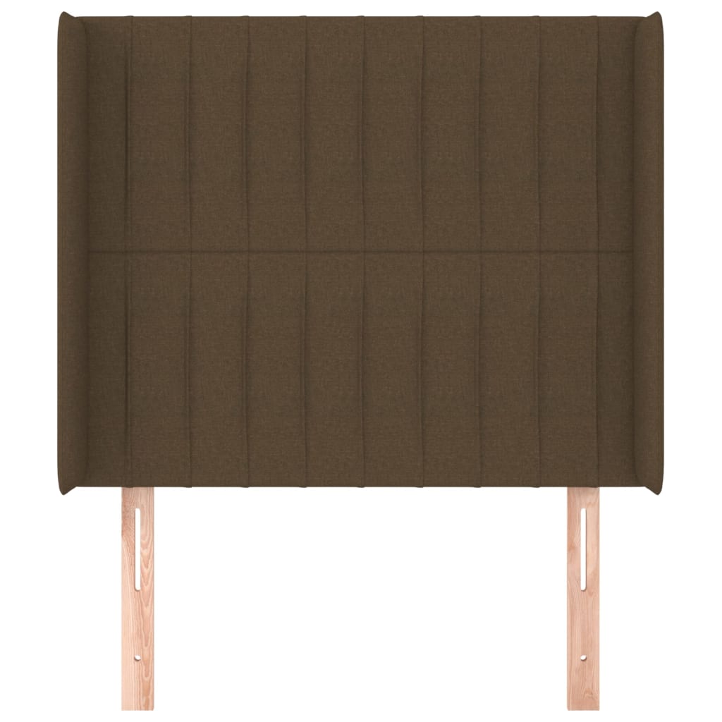 Uzglavlje s ušima tamnosmeđe 93x16x118/128 cm od tkanine